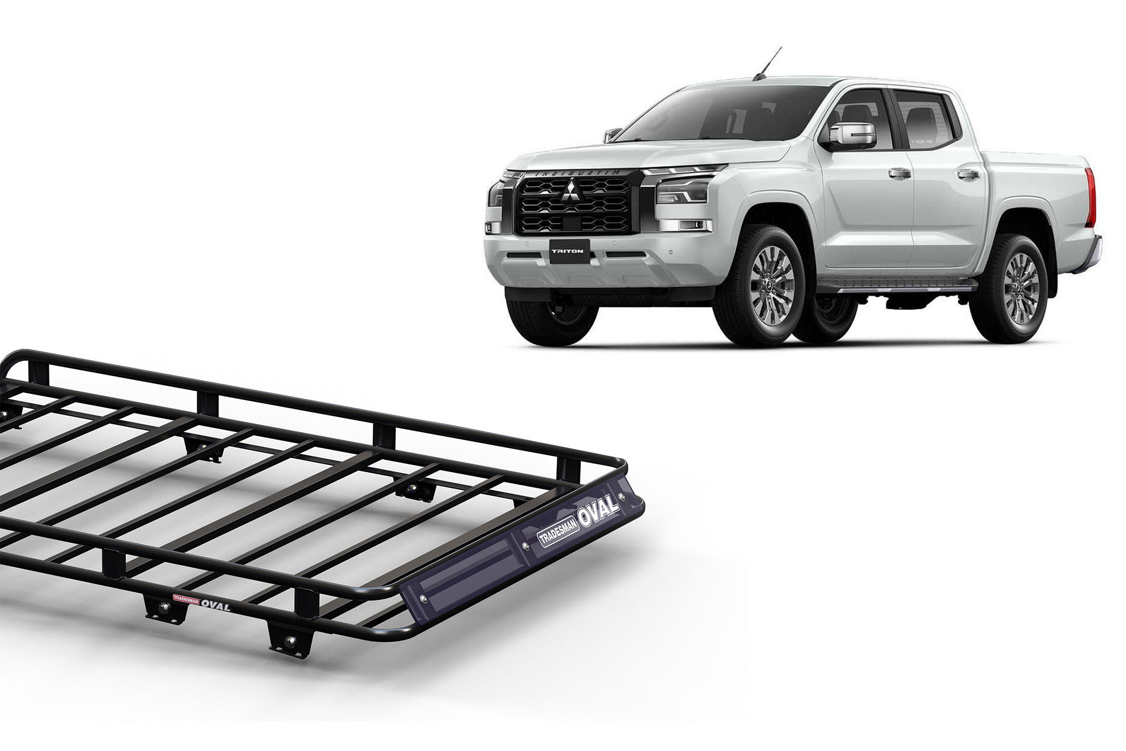 Thumbnail image of Mitsubishi Triton MV Dual Cab 01/24 - Current, EGR Gen 3 canopy roof rack