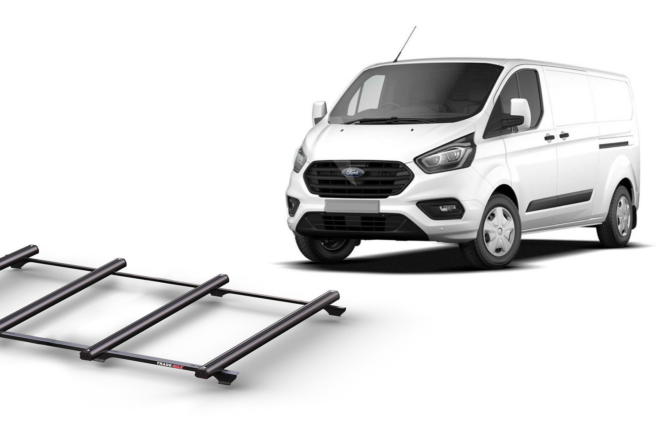 Thumbnail image of Ford Transit Custom SWB L/Roof (02/14 - 01/24) Trademax Crossbars x 4