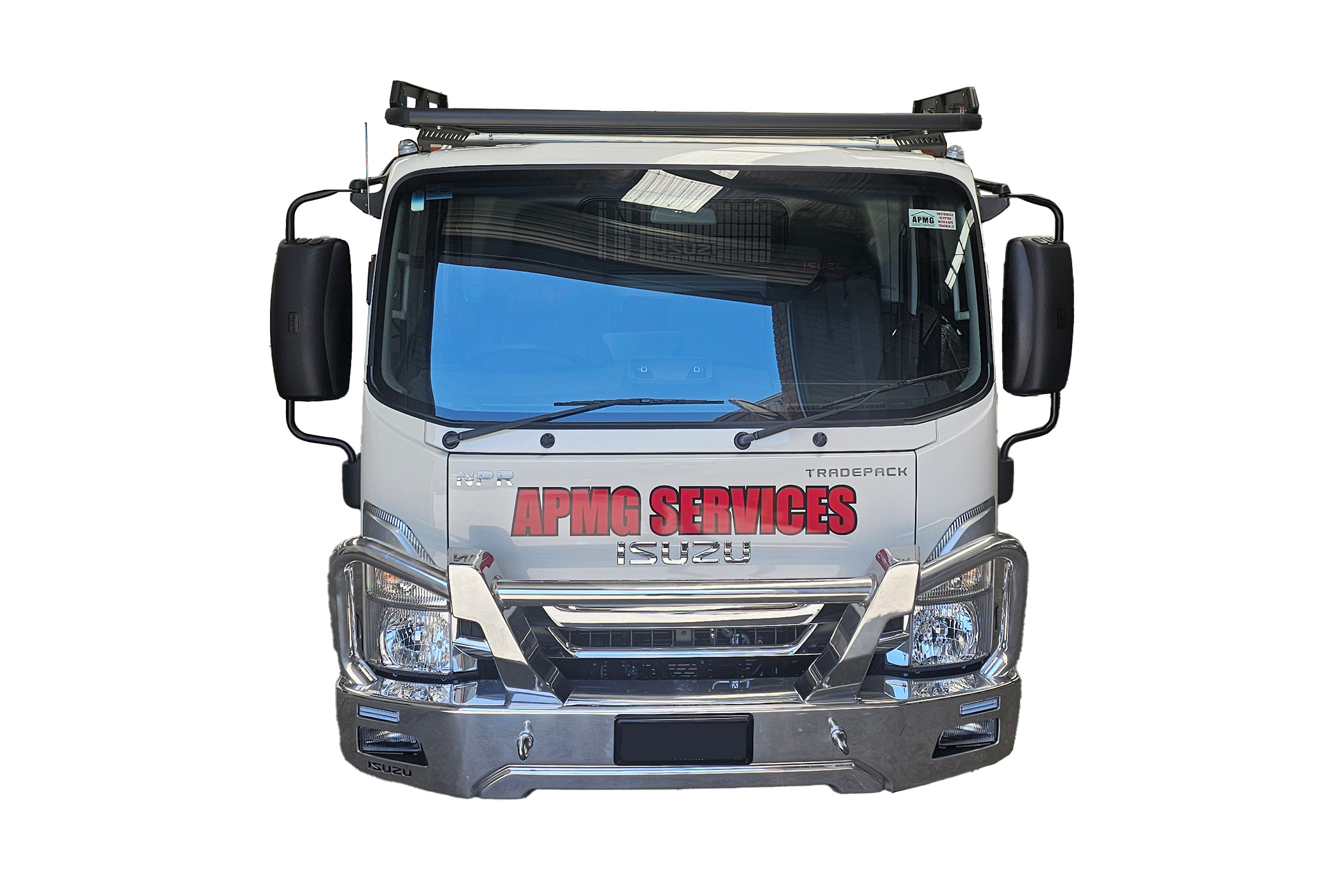 WT-INSF-1119U_Front.jpg Front image of Isuzu N Series truck Single Cab Flat Roof (2006 - Current) Wedgetail Adventure Platform